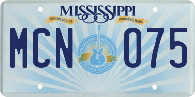 MS license plate MCN075