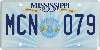 MS license plate MCN079