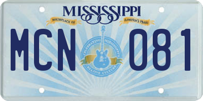 MS license plate MCN081