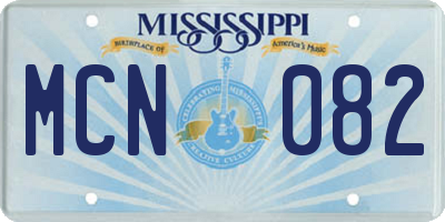 MS license plate MCN082