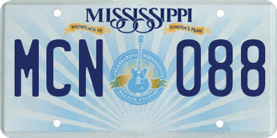 MS license plate MCN088