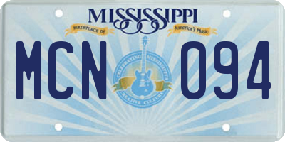MS license plate MCN094