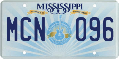 MS license plate MCN096