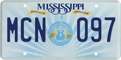 MS license plate MCN097
