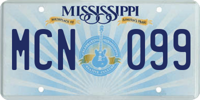 MS license plate MCN099