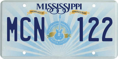 MS license plate MCN122