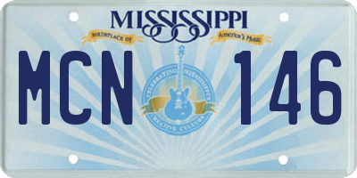 MS license plate MCN146