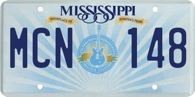 MS license plate MCN148