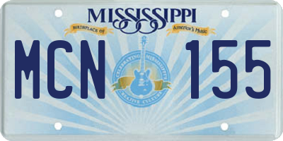 MS license plate MCN155