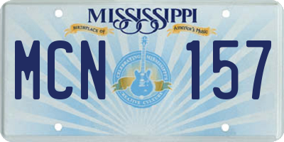 MS license plate MCN157