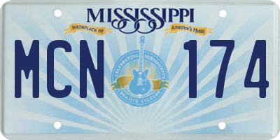 MS license plate MCN174