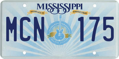MS license plate MCN175