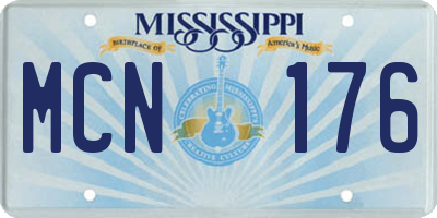 MS license plate MCN176