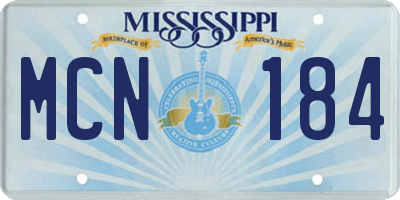 MS license plate MCN184
