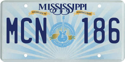 MS license plate MCN186