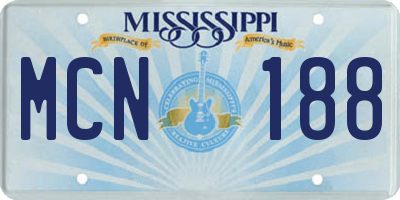 MS license plate MCN188