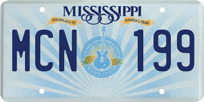 MS license plate MCN199