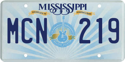 MS license plate MCN219