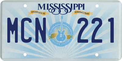 MS license plate MCN221