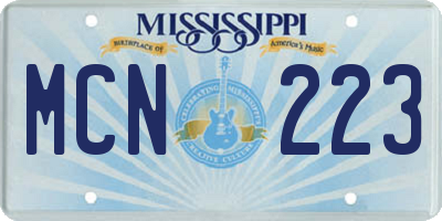 MS license plate MCN223