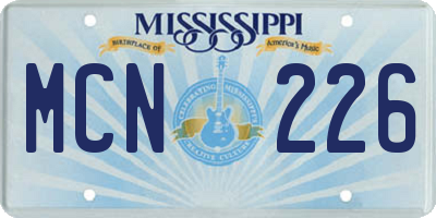 MS license plate MCN226