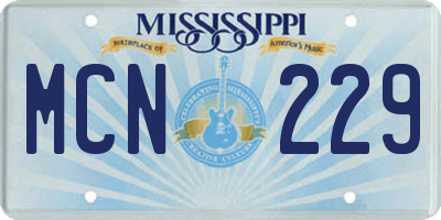 MS license plate MCN229