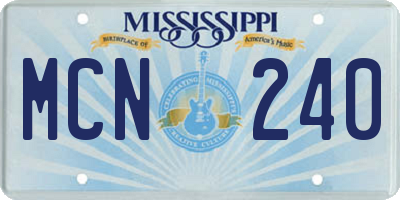 MS license plate MCN240