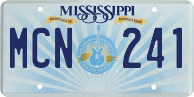MS license plate MCN241