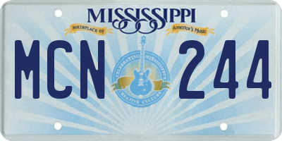 MS license plate MCN244