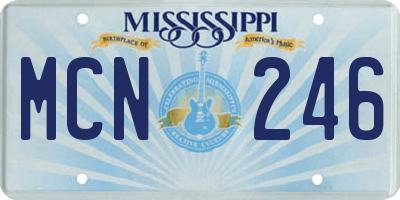 MS license plate MCN246
