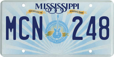 MS license plate MCN248