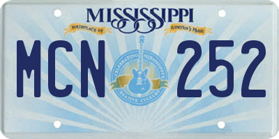 MS license plate MCN252