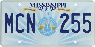 MS license plate MCN255