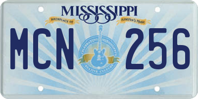 MS license plate MCN256