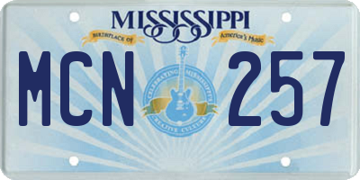 MS license plate MCN257