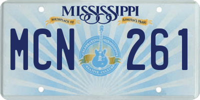 MS license plate MCN261