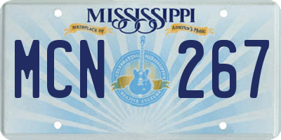 MS license plate MCN267