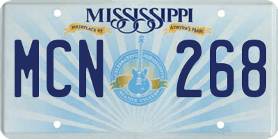 MS license plate MCN268