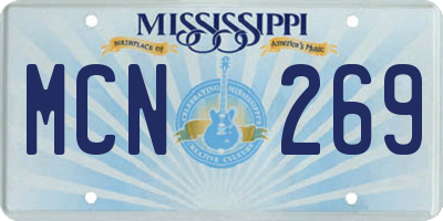 MS license plate MCN269