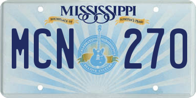MS license plate MCN270
