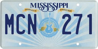 MS license plate MCN271