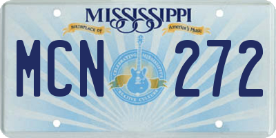 MS license plate MCN272