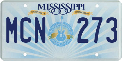 MS license plate MCN273