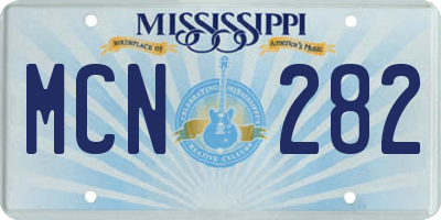 MS license plate MCN282