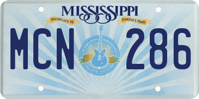 MS license plate MCN286