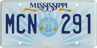 MS license plate MCN291
