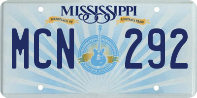 MS license plate MCN292