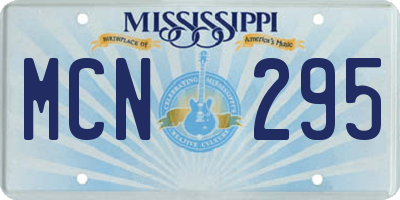 MS license plate MCN295