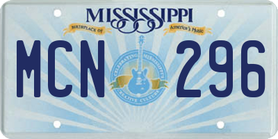 MS license plate MCN296