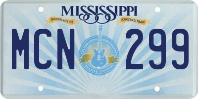 MS license plate MCN299